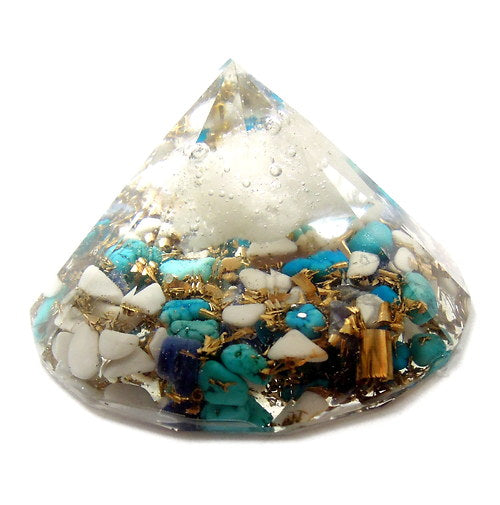 クリスタルのダイヤモンドオブジェ《ボヘミアンオルゴナイト》6.5×3.5cm