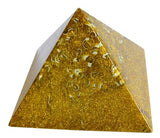 ピラミッドオブジェ（ゴールド） 《ボヘミアンオルゴナイト》 10×6.5cm