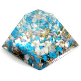 ピラミッドオブジェ（ブルー＆ホワイト）（小）《ボヘミアンオルゴナイト》2×4cm