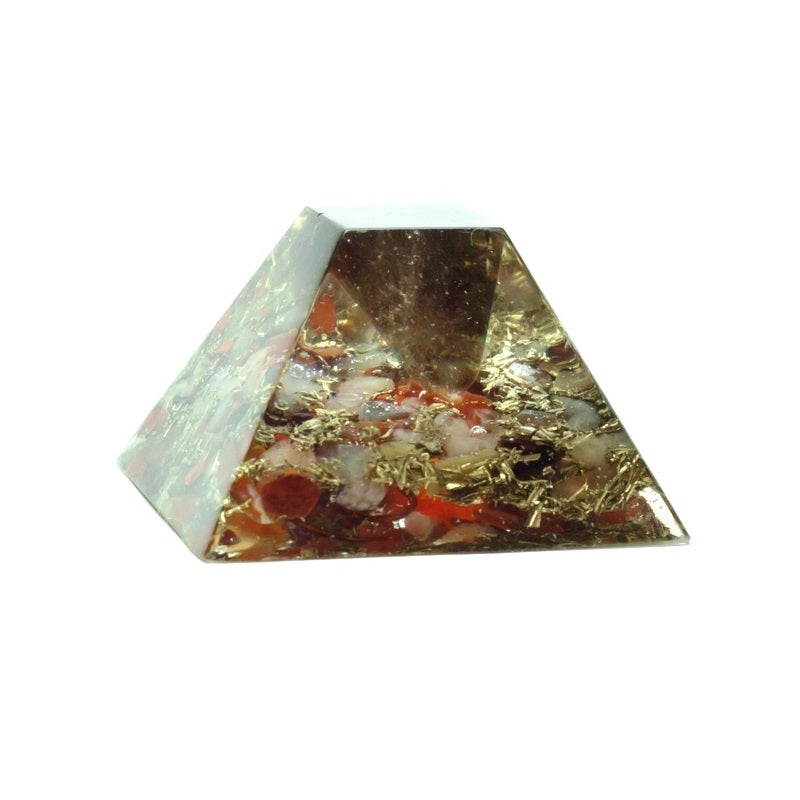 低いピラミッドオブジェ（解毒・チャクラと心の浄化）《ボヘミアンオルゴナイト》3.5×2cm