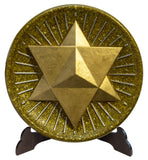 3Dマカバ オルゴナイト（ゴールド） スタンド付き《ボヘミアンオルゴナイト》直径 約15.5?