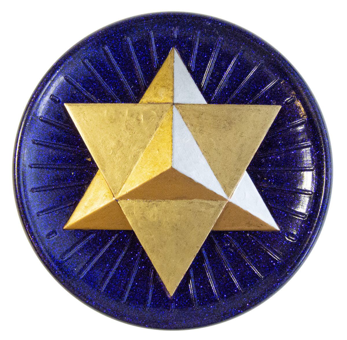 3Dマカバ オルゴナイト（ブルー） スタンド付き《ボヘミアンオルゴナイト》直径 約15.5?