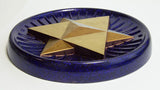 3Dマカバ オルゴナイト（ブルー） スタンド付き《ボヘミアンオルゴナイト》直径 約15.5cm
