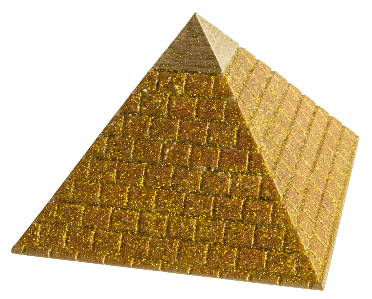 レンガピラミッドオブジェ（ゴールド）《ボヘミアンオルゴナイト》